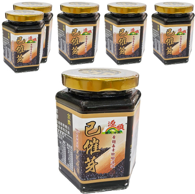 源順製油 已催芽100%原味研磨黑芝麻醬, 260g, 6罐