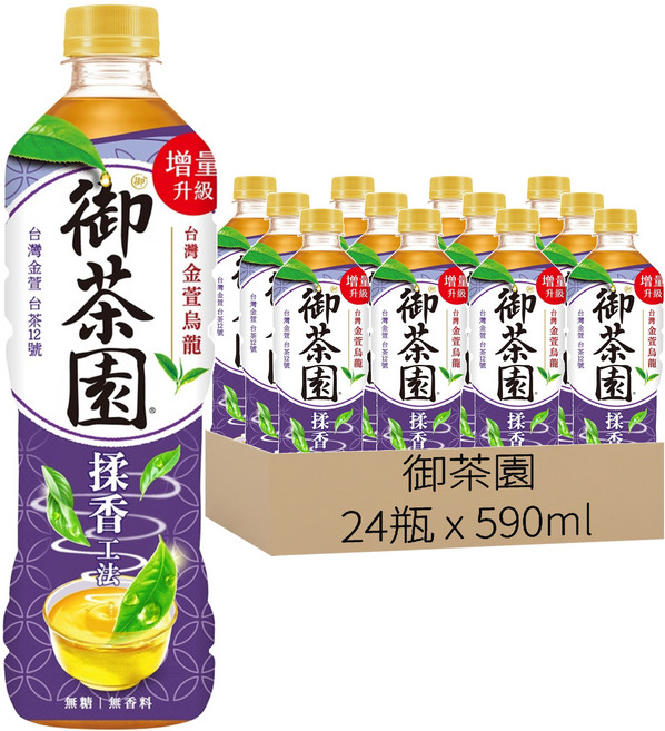 御茶園 台灣金萱烏龍茶 無糖無香料(增量), 24瓶, 590ml
