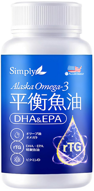 Simply 新普利 Omega 3平衡魚油 800mg, 1個, 60顆