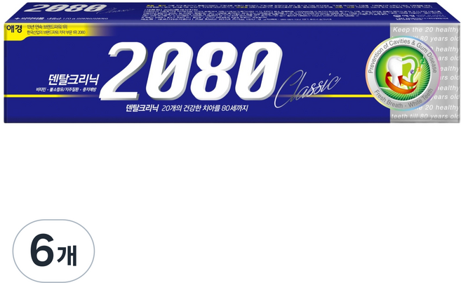 2080 클래식 치약, 170g, 1개입, 6개