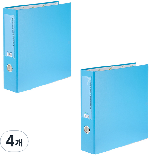 에코청운 에코 D링 바인더 파일 7cm 3공, 하늘, 4개