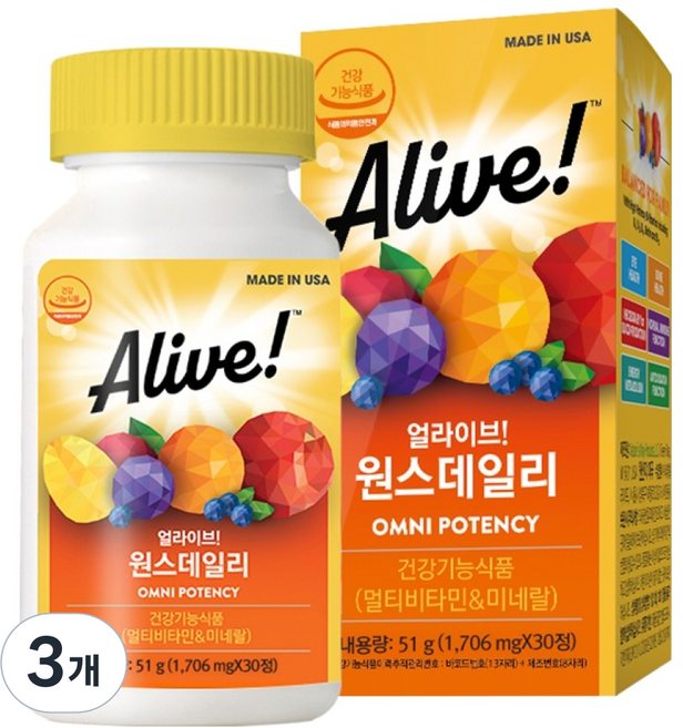 얼라이브 원스데일리 51g, 30정, 3개