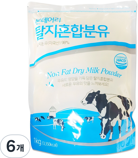 본데어리 탈지 혼합분유, 1kg, 6개