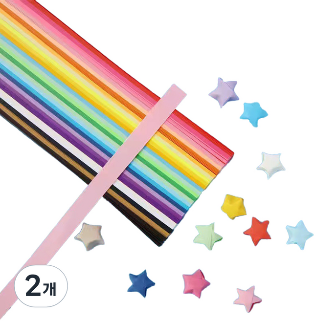 생활의지혜 무지 종이 별접기 27가지 혼합색상, 2700개, 27색
