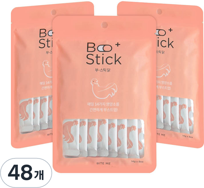 바잇미 반려동물 부스틱 짜먹는 간식, 닭, 14g, 48개