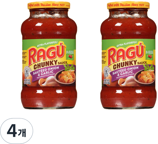 라구 어니언 앤 갈릭 청키 소스, 680g, 4개