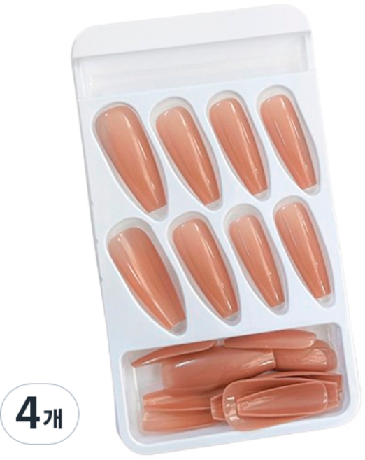Barna芭蕾舞伶美甲片, BL 01 米色裸色日常款, 4個