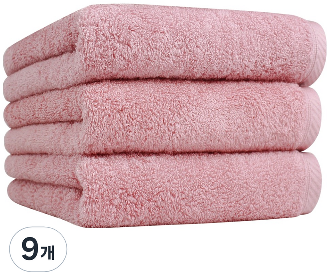 송월타월 코어 플레인 180g 40수 코마사, 인디핑크, 9개