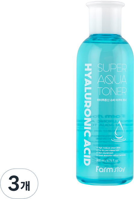팜스테이 히아루론산 슈퍼 아쿠아 토너, 200ml, 3개