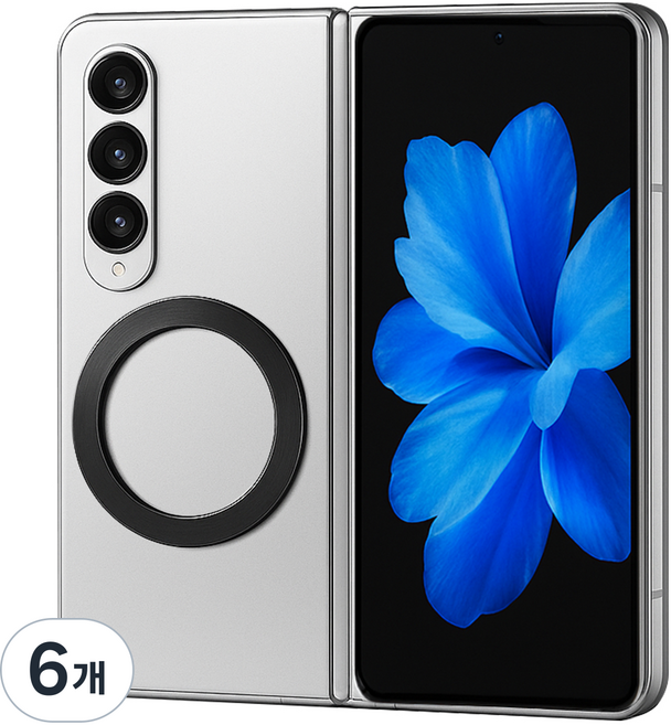 홈플래닛 호환링 메탈 플레이트 철판 링 자석 스티커, 블랙, 6개