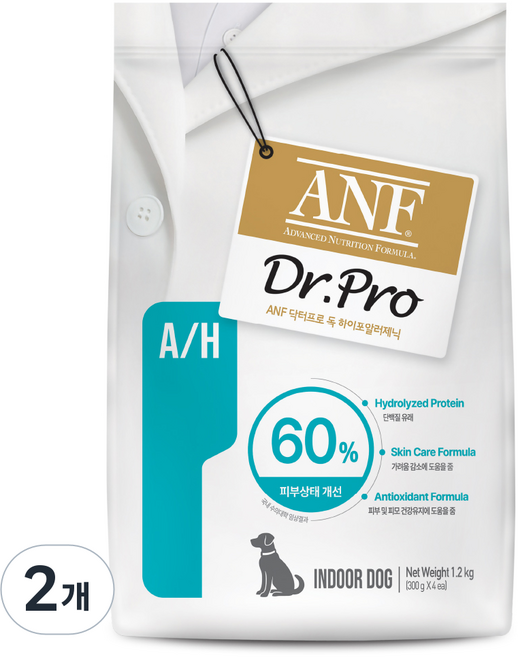 ANF 닥터프로 독 처방식 사료, 피부/피모+알러지, 1.2kg, 2개