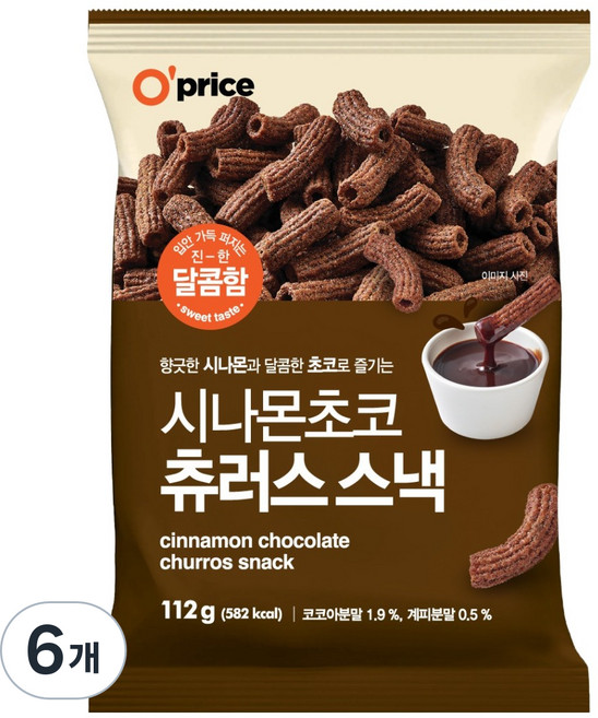 오프라이스 시나몬 초코 츄러스 스낵, 112g, 6개