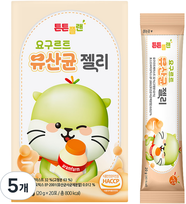 아람농장 튼튼플랜 요구르트 유산균 젤리 20p, 5개, 400g