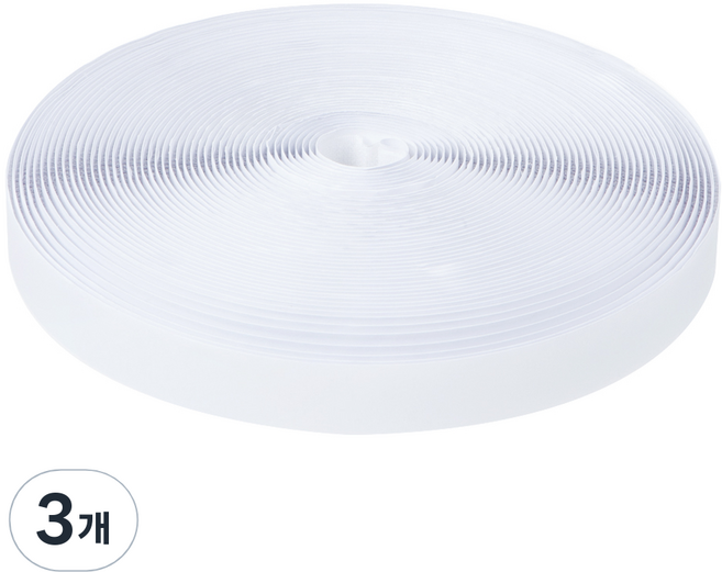 코멧 홈 접착식 찍찍이 테이프 까칠이 화이트 25mm x 18m, 3개