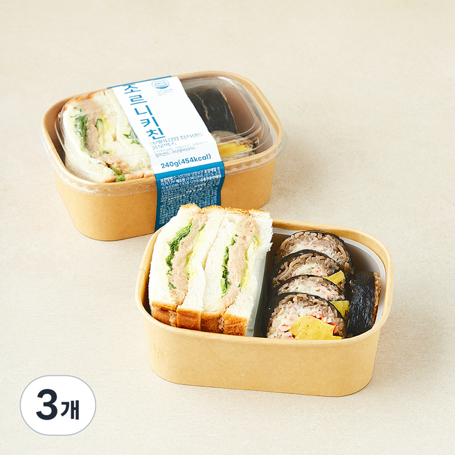조르니키친 크래미김밥 참치샌드 콤보박스, 240g, 3개