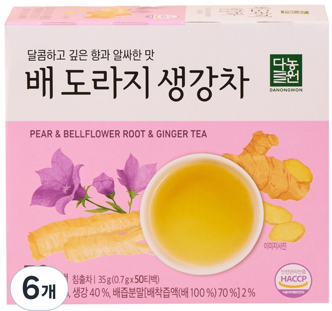 Danongwon 梨子桔梗薑茶, 6盒, 50包, 700mg