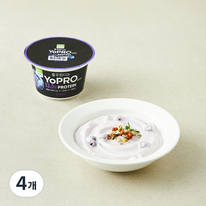 풀무원다논 요프로 프로틴 블루베리 요거트, 150g, 4개