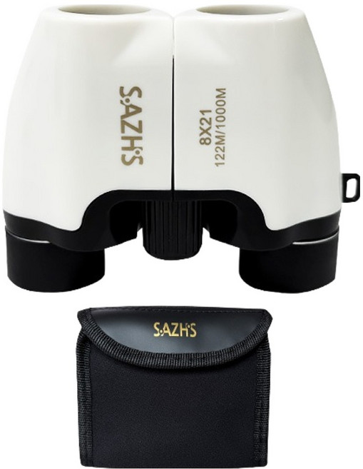 사츠 망원경 8X21 화이트 + 전용 가방, 21mm