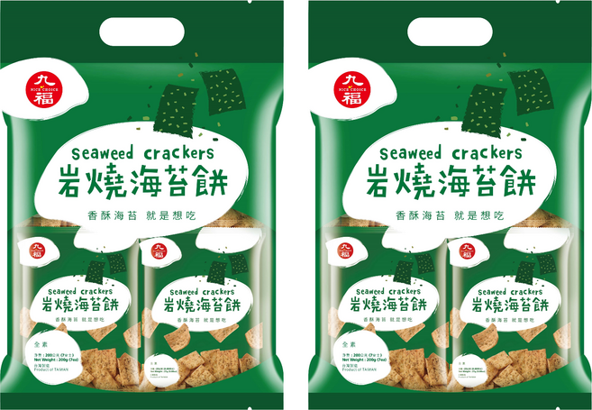 九福 岩燒海苔餅 全素, 200g, 2袋