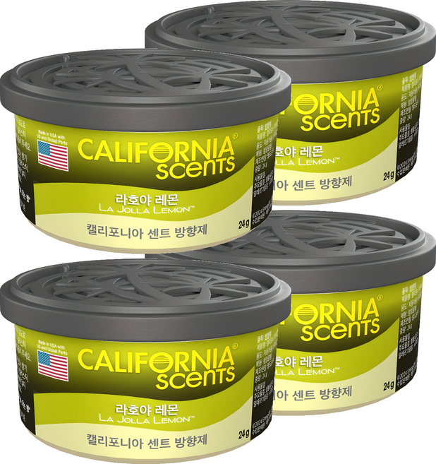 캘리포니아센트 방향제, 4개, 라호야 레몬