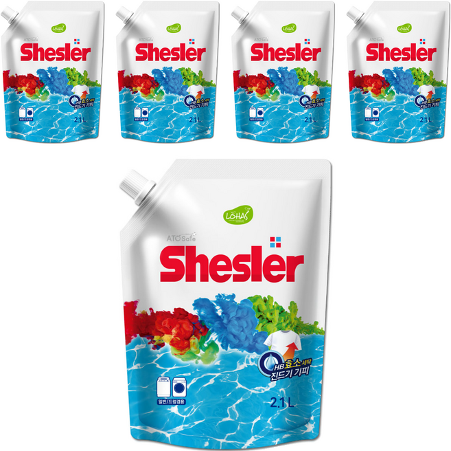쉬슬러 액체세제 에이프릴 리필, 5개, 2.1L