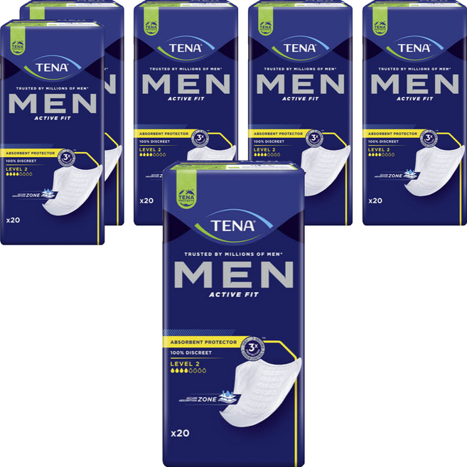 테나 남성용 맨 성인기저귀 Level 2, 중형, 20매입, 6개