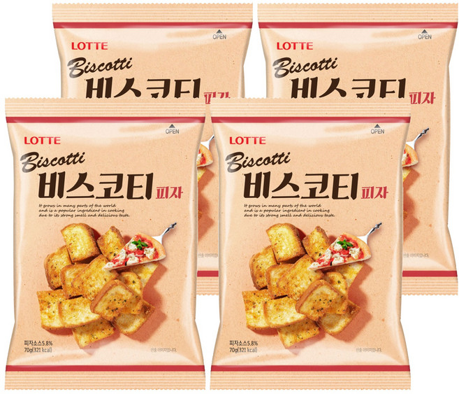 LOTTE 樂天 披薩口味麵包餅, 70g, 4包