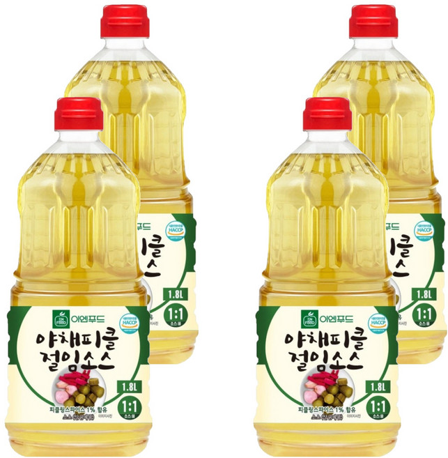 이엔푸드 야채피클 절임소스, 1.8L, 4개