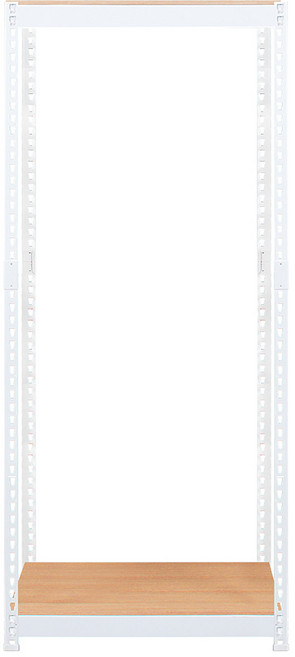 스피드랙 V2 스탠드 선반, 화이트 + 우드화이트, 2단