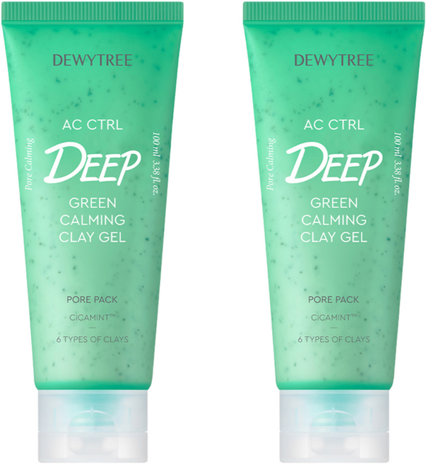 듀이트리 AC 컨트롤 딥 그린 카밍 클레이젤 모공팩 100ml, 1개입, 2개