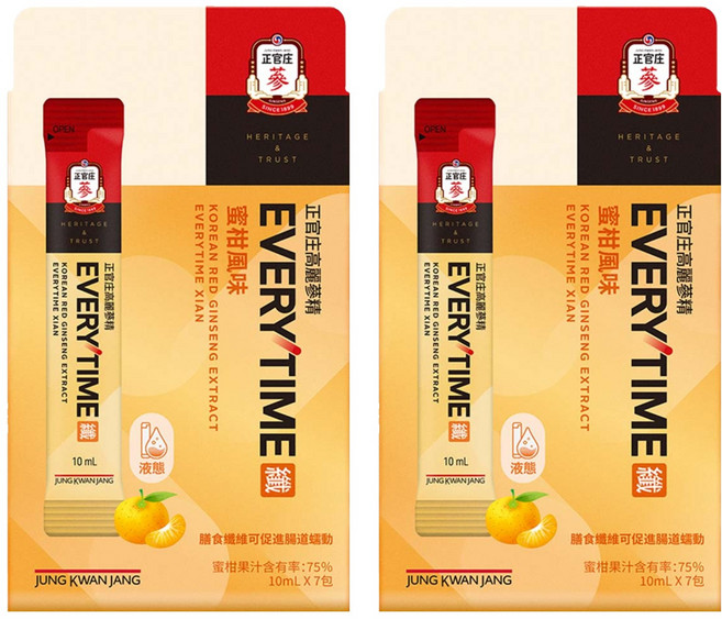 正官庄 Everytime 高麗蔘精EVERYTIME纖 10ml, 7條, 2盒