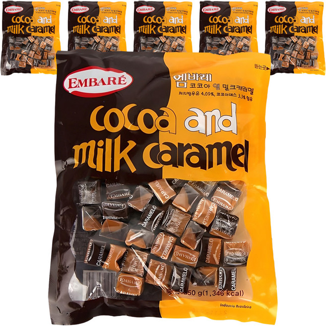 엠바레 코코아 앤 밀크 캐러멜, 350g, 6개