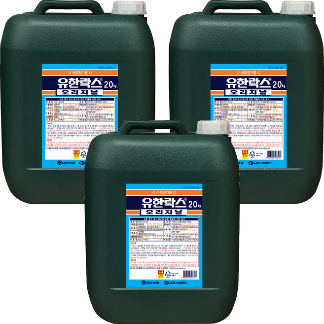 유한락스 오리지날, 20kg, 3개