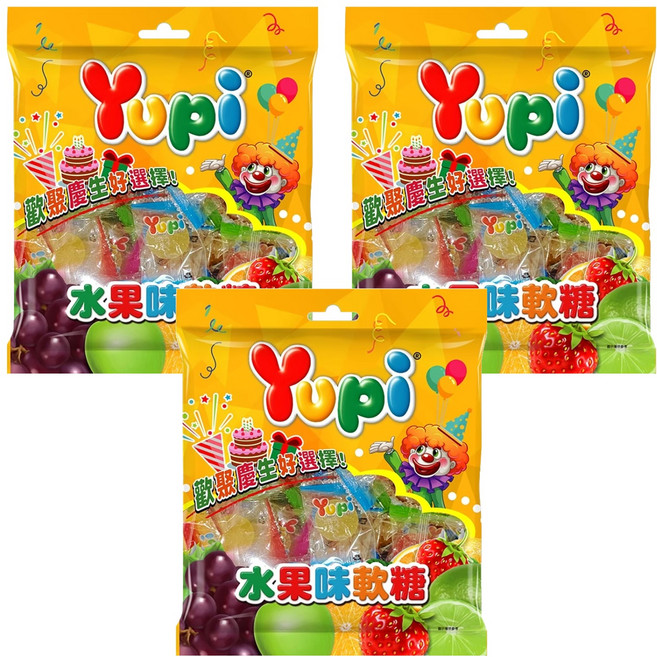 Yupi 水果味軟糖, 170g, 3袋