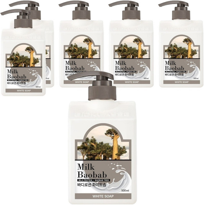 밀크바오밥 바디로션 화이트솝향, 500ml, 6개