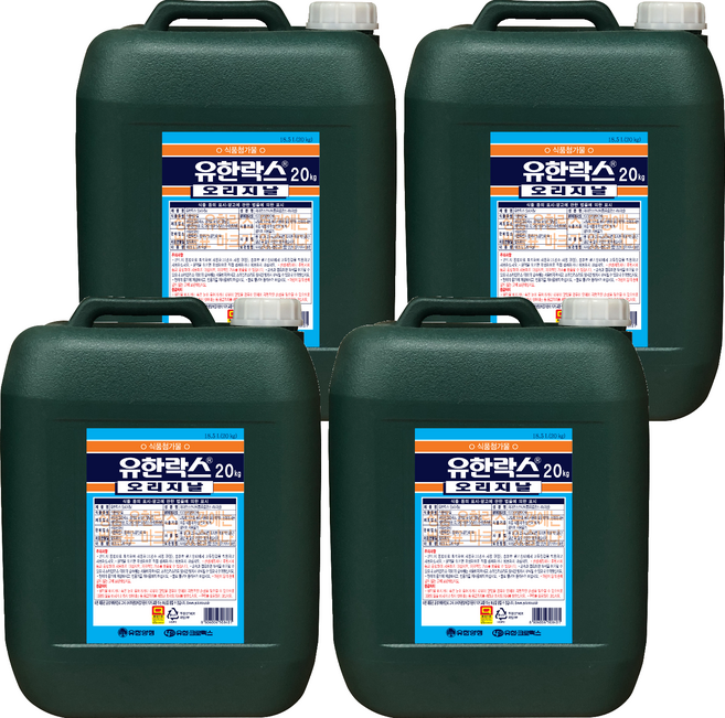 유한락스 오리지날, 20kg, 4개