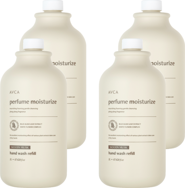 아브카 퍼퓸 핸드워시 대용량 리필 우디 머스크, 2L, 4개