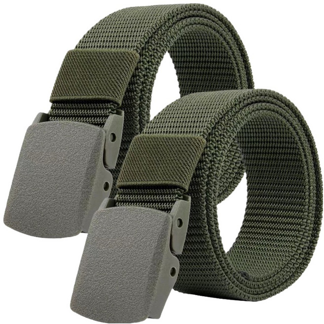 와이홉 캐주얼 작업복 아웃도어 벨트, 카키, 2개