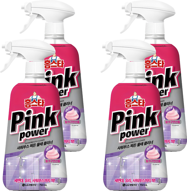 홈스타 핑크파워 샤워부스 찌든 물때 클리너, 750ml, 4개