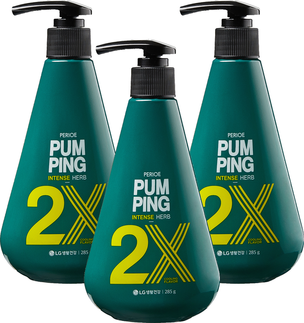 페리오 2X 인텐스 펌핑 치약 허브, 285g, 3개