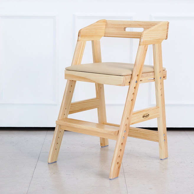 디홀릭 피노키오 원목 유아 식탁의자, 베이지