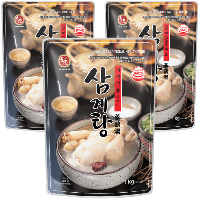 하우촌 삼계탕, 1kg, 3개
