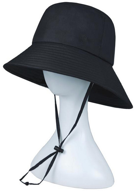 루페오 롱앤와이드 스트링 방수 골프 돔 오버핏 대두 버킷햇 벙거지 모자, 블랙, 1개