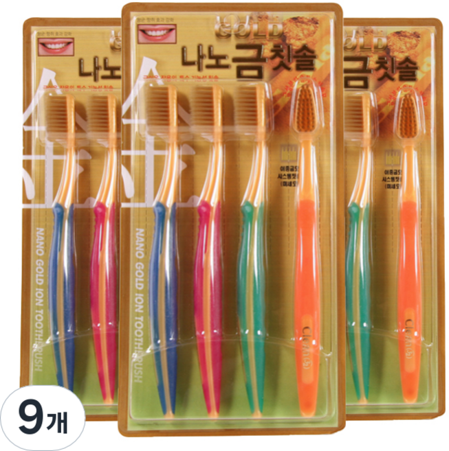 핸인핸 클린32 나노골드 칫솔, 4개입, 9개