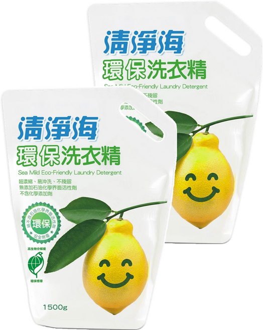 清淨海 環保洗衣精 補充包, 1.5kg, 2包
