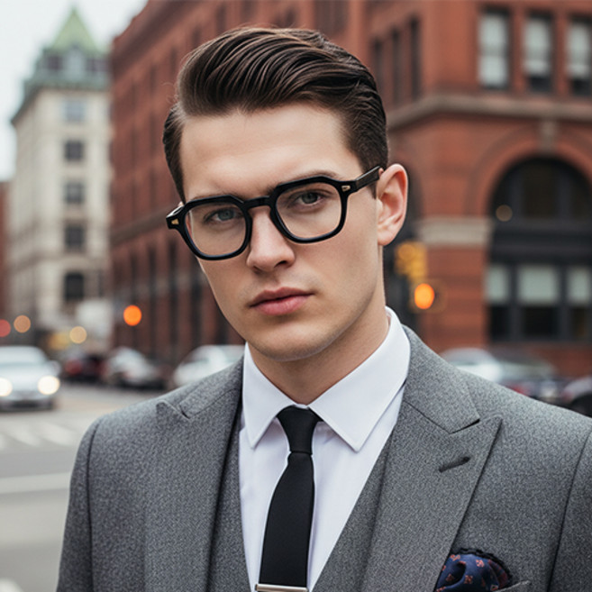 MAPCCI 댄디한 블루라이트 차단 패션 뿔테 안경