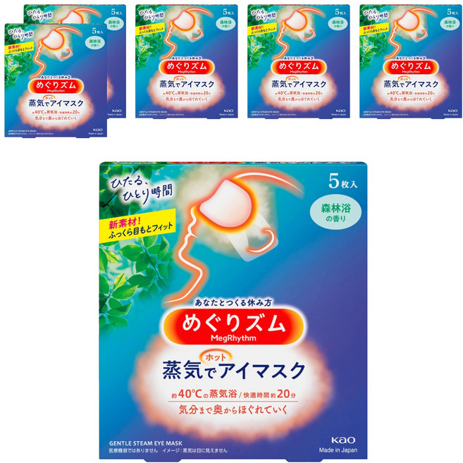Kao 花王 MegRhythm 美舒律 蒸氣眼罩 森林浴香, 5片, 6盒