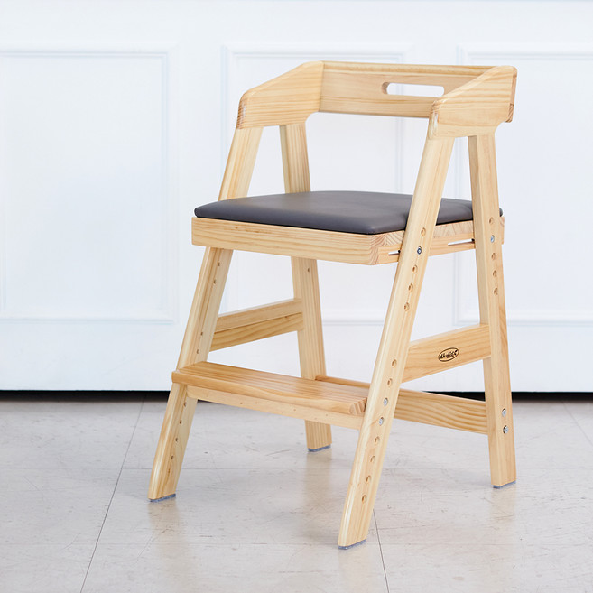 디홀릭 피노키오 원목 유아 식탁의자, 그레이