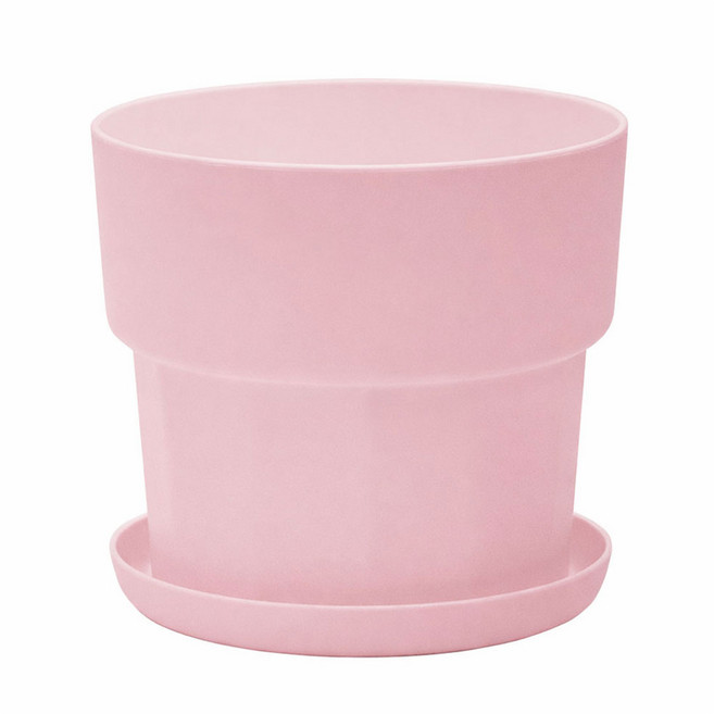 데이지안 심플 파스텔 화분 + 받침 세트, 핑크, 1개