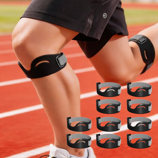 피넬 실리콘 슬개골 무릎 보호대 2p, 블랙, 10개